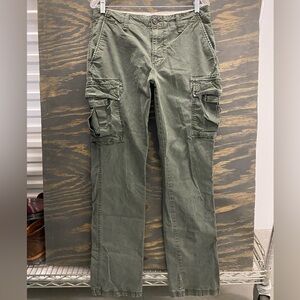 Y2K Old Navy Men’s 31x34 (30x33) Olive Green Cargo Pants Built-In Flex Lived-In